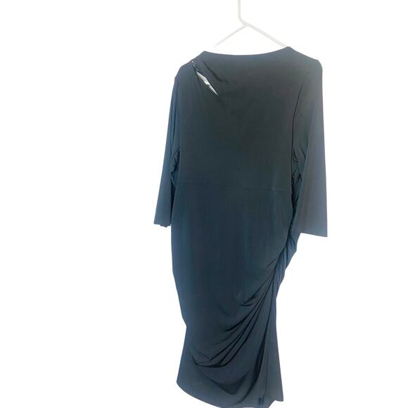 Lane Bryant Womens Dress Cut Out Asymmetrical Neckline Side Zip Black Size 18 - Picture 3 of 7